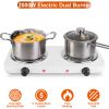 2000W Electric Double Burner Portable Coil Heating Hot Plate Stove Countertop RV Hotplate with Non Slip Rubber Feet 5 Temperature Adjustments