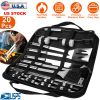 Stainless Steel BBQ Grill Tool Kit Grilling Utensil Accessories w/ Spatula Tongs Fork Knife
Brush Pepper Salt Shaker Bottle Grilled Skewers Corn Need