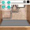 Silicone Under Sink Mat for Cabinet 34x22" Sink Cabinet Protector Mat Kitchen Bathroom Cabinet Liner with Drain Hole Hold Up to 3 Callons Liquid
