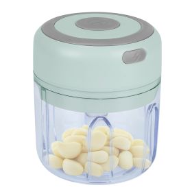 Mini Electric Garlic Chopper 8.45OZ Cordless Garlic Mincer Food Chopper Rechargeable Food Blender Chili Nut Onion Pepper Meat Ginger Baby Food (Option: ElectricChopper Green)