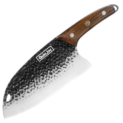 Qulajoy Meat Cleaver Knife - 7.3 Inch High Carbon Stainless Steel Butcher Knife For Meat Cutting Slicing Vegetables- Professional Chopper Knife F