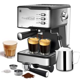 Geek Chef Espresso Machine, Espresso&Cappuccino Latte Maker 20 Bar Coffee Machine Compatible With ESE POD Capsules Filter&Milk Frother Steam Wand (Option: default)
